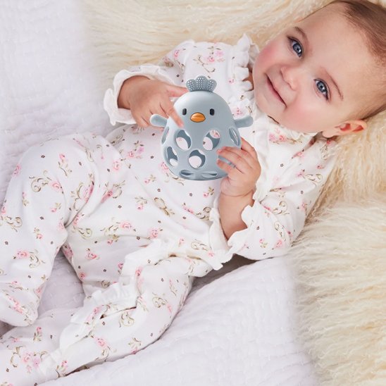 Anneau de dentition bleu bebe joue