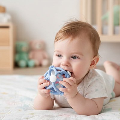 Hochet Sensoriel en silicone Naturel | Éveil Bébé - lesirreductiblesbabys.com