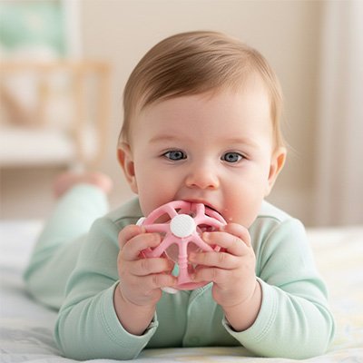 Hochet Sensoriel en silicone Naturel | Éveil Bébé - lesirreductiblesbabys.com