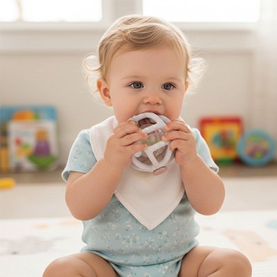 Hochet Sensoriel en silicone Naturel | Éveil Bébé - lesirreductiblesbabys.com