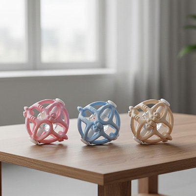 Hochet Sensoriel en silicone Naturel | Éveil Bébé - lesirreductiblesbabys.com